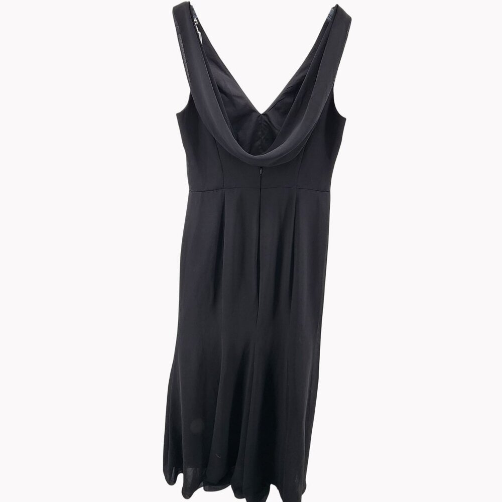 Jenny Packham Size 6 Womens Long Black Bridesmaid Dress Cowl Back Elegant